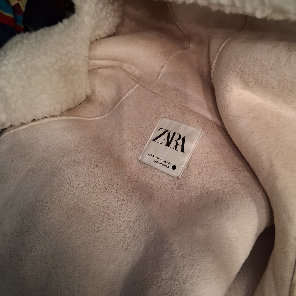 Zara Cream Sherpa Jacket - Picture 8 of 9